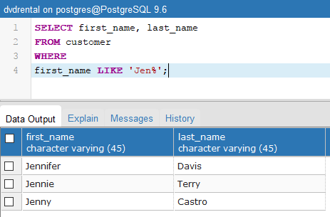 Tutorial Belajar PostgreSQL Operatot Like