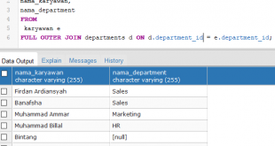 Tutorial Belajar PostgreSQL Outer Join