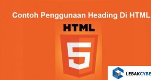 Contoh Penggunaan Heading Di HTML 5