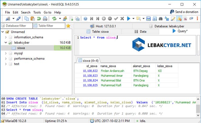 Cara Insert Data Kedalam Database MariaDB