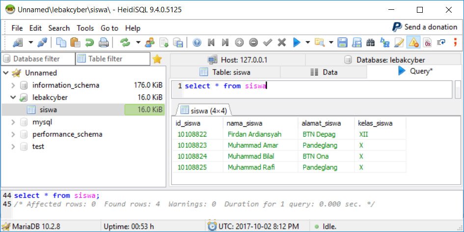 Perintah Select Data di Database MariaDB