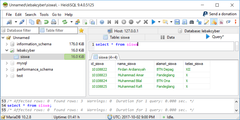 Perintah Update Data Di Database MariaDB