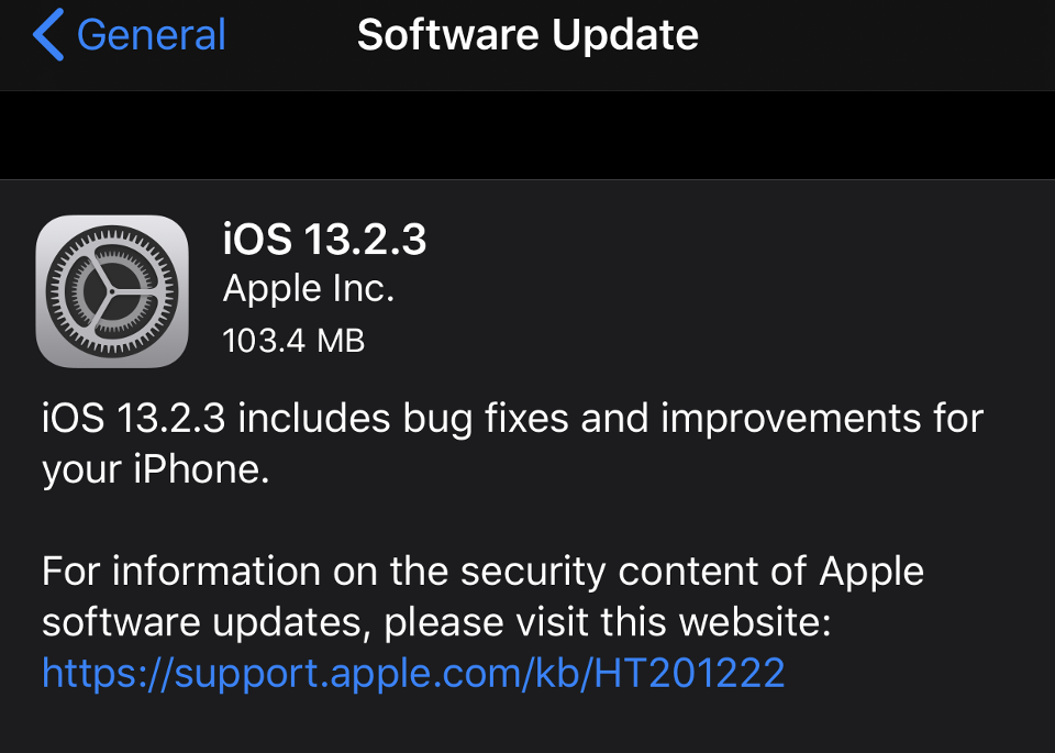 Apple Rilis iOS 13.2.3 Dengan Berbagai Perbaikan