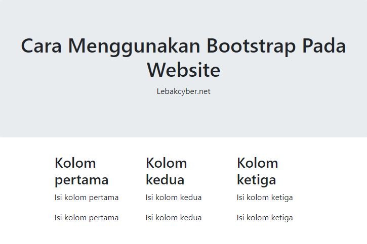 Cara Menggunakan Bootstrap Pada Website