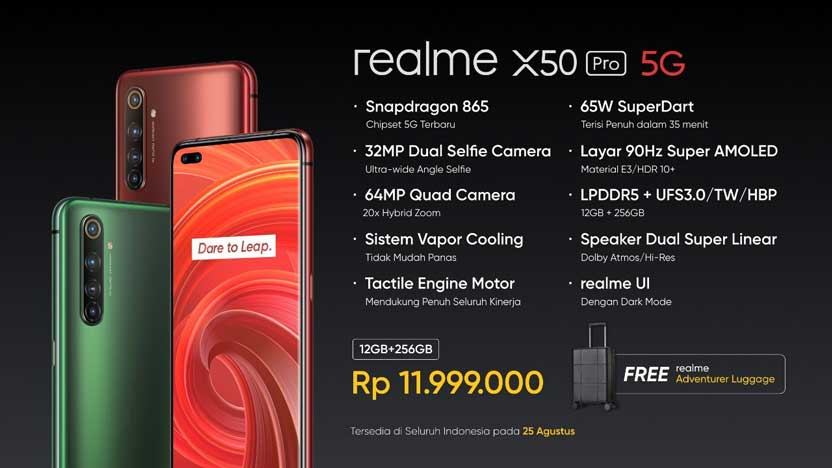 Harga dan Spesifikasi Realme X50 Pro