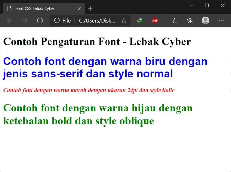 Mengatur Font Menggunakan CSS - Lebak Cyber