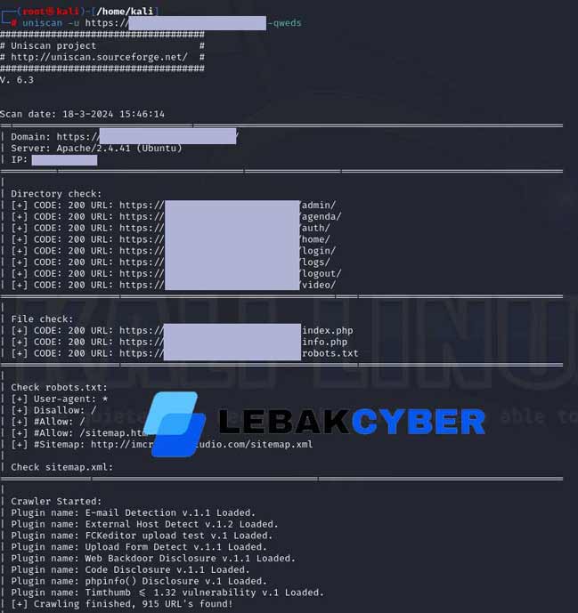 Audit Keamanan Website Dengan Uniscan di Kali Linux